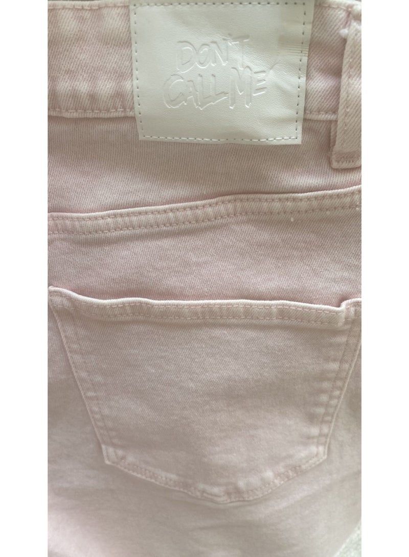Don't Call Me Jennyfer Jeans Shorts- soft pastel pink - Image 3